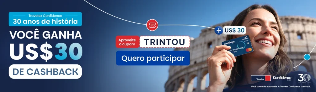 Campanha de 30 anos Travelex Confidence